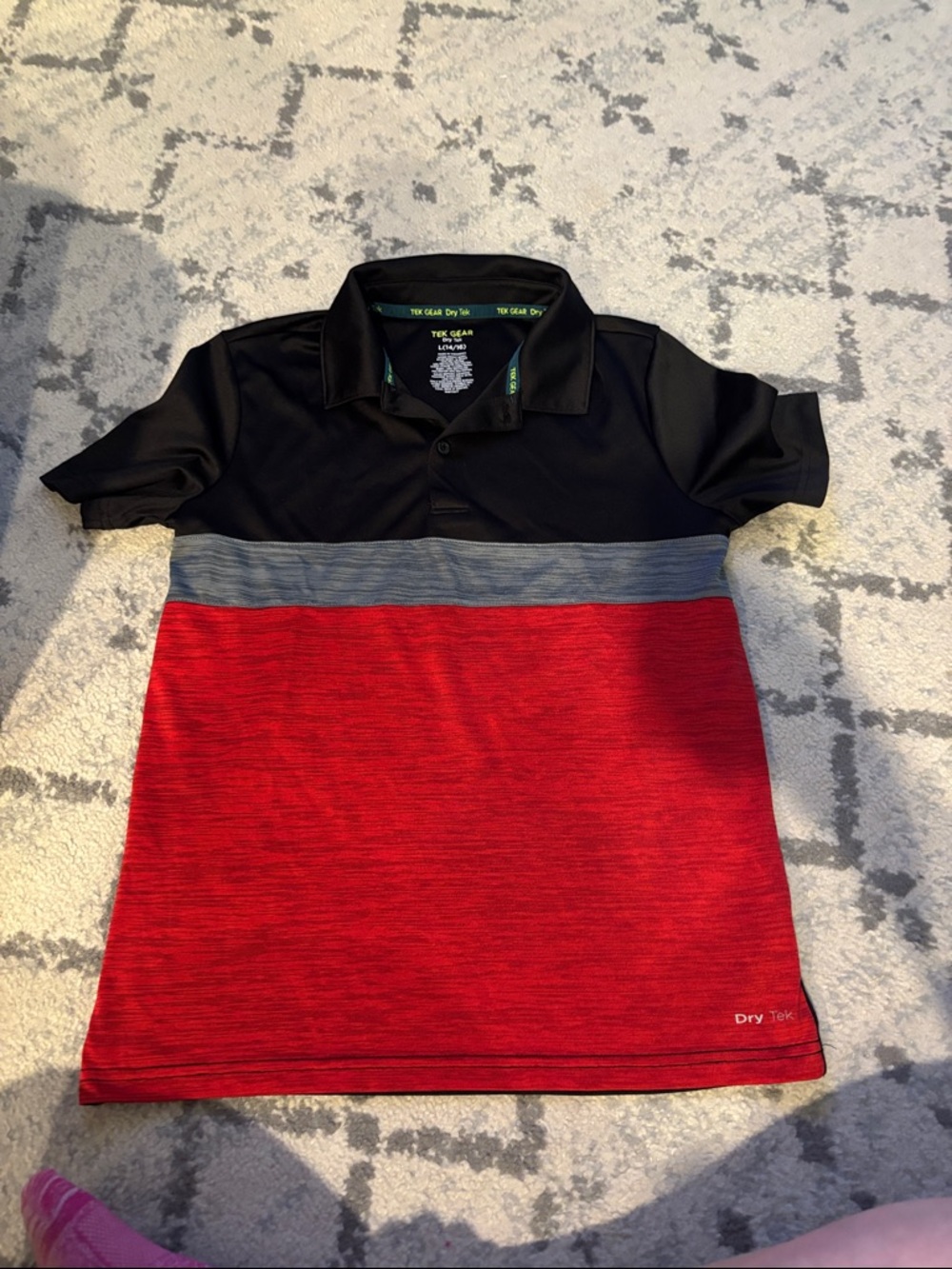 Boys' Colorblock Polo Shirt - Red/Black